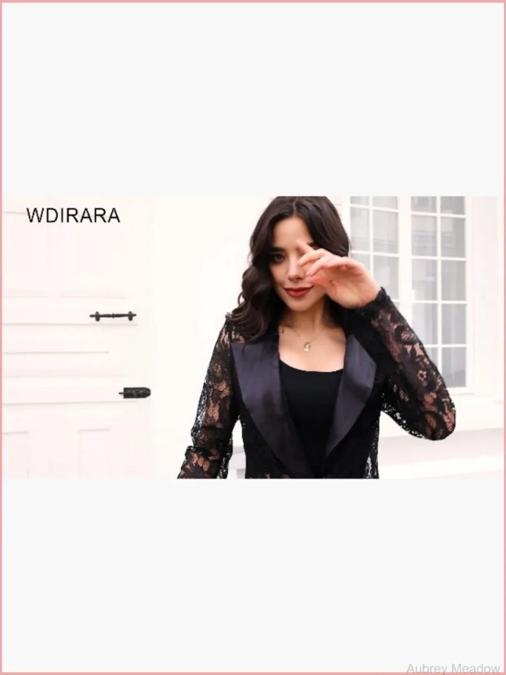 Lace Mesh Blazer Jacket Long Sleeve Lapel Neck Office Wear